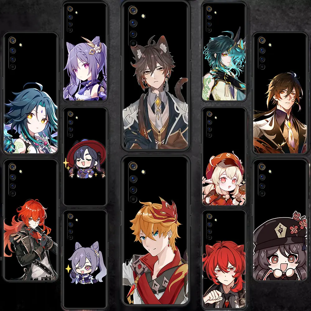 

Genshin Impact Zhongli Capa For Realme 8 C21 6 C3 7 Pro GT Master XT C11 7i Phone Case For Oppo A53 A9 2020 A93 A52 Black Cover