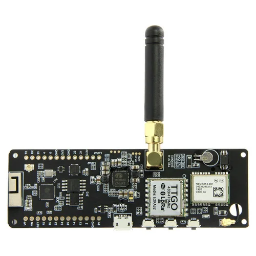 433MHz TTGO Т-образной балки V1.0 ESP32 433/868/915/923 МГц Wi-Fi Беспроводной Bluetooth ESP32 gps NEO-6M SMA LORA 32 18650 Батарея держатель с SoftRF - Цвет: 433MHz