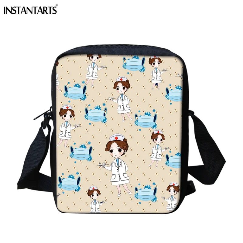 

Женская маленькая сумка-мессенджер INSTANTARTS, милый мультяшный праздничный саквояж на плечо для медсестер, кросс-боди для девушек