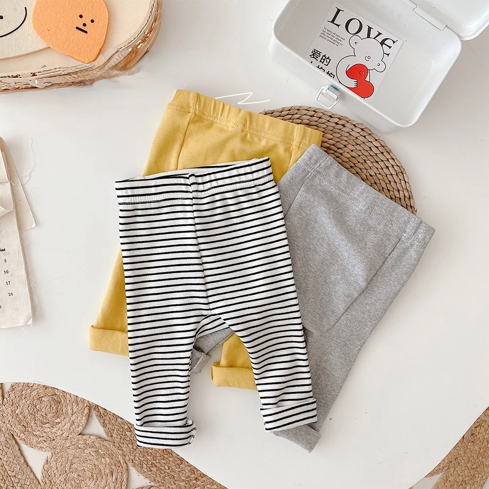 

WLG брюки для маленьких мальчиков и девочек на весну осень серые желтые полосатые брюки для малышей повседневные универсальные брюки