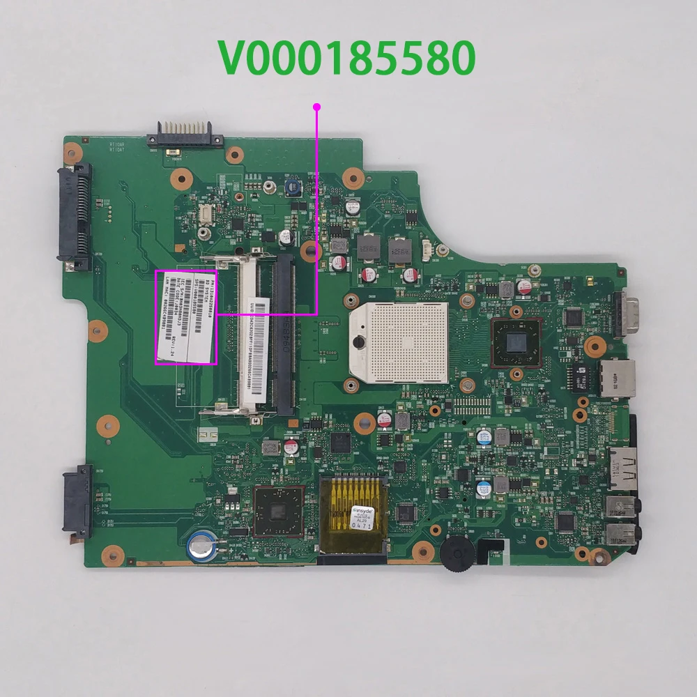 Genuine V000185580 Laptop Motherboard Mainboard for Toshiba Satellite L505 L505D Notebook PC