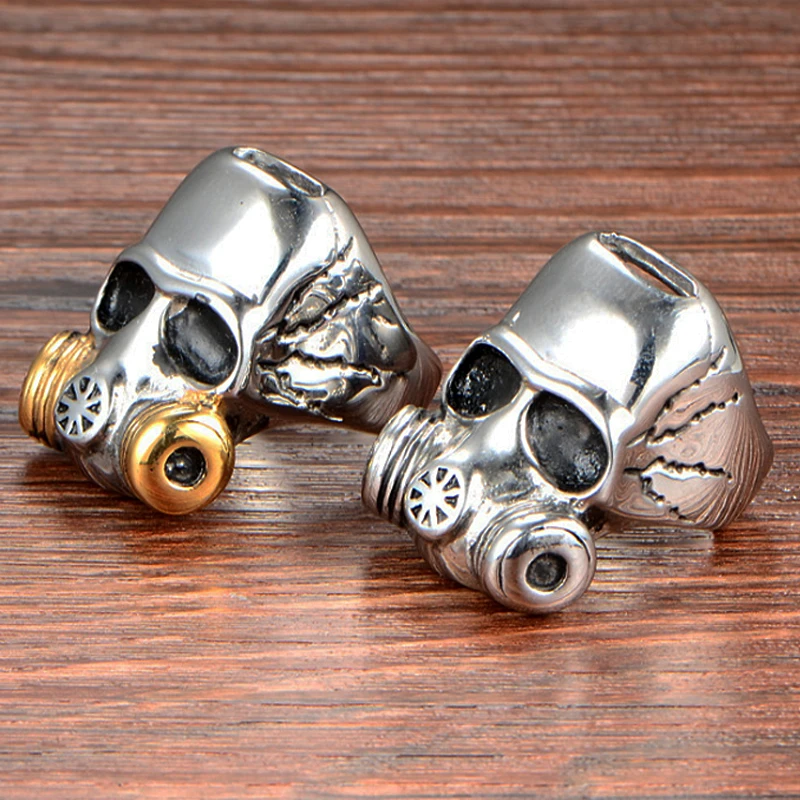 Кольцо мужское из нержавеющей стали полированная маска с черепом кольцо в стиле