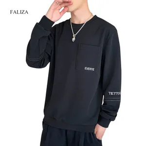 Новый модный свитер с длинными рукавами; Осенне-зимний пуловер в стиле хип-хоп с буквенным принтом; Модные свитеры с карманами; M-4XL; Y111