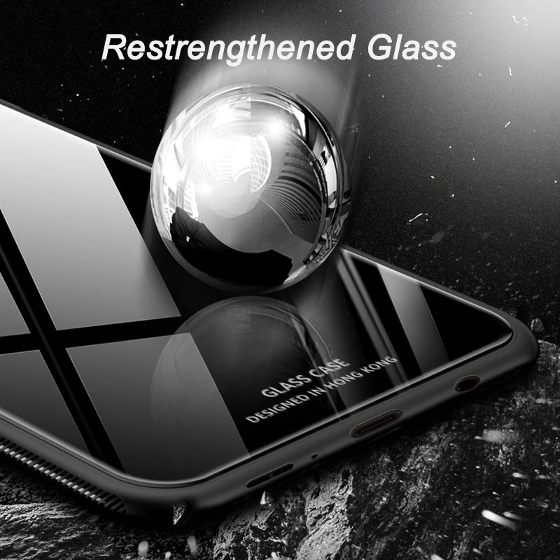 Мягкий тпу защитный чехол для телефона 9H стеклянный Samsung Galaxy A50 A70 Note 10 9 8 S8 S9 S10 Plus