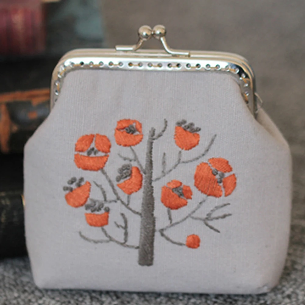Горячая распродажа! DIY вышивка цветок Дерево Кошелек Рукоделие Шитье крестиком