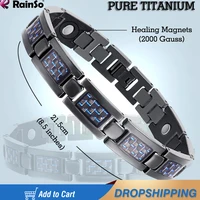 rainso bio energy titanium bracelet bangle magnetic health care relief the pain bracelets for men friendship jewelry fashion