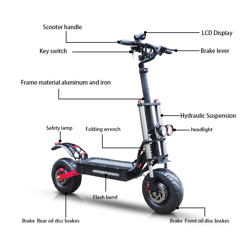 Электрический скутер с 2 зарядными портами максимальная скорость 90 км/ч 3000 Вт