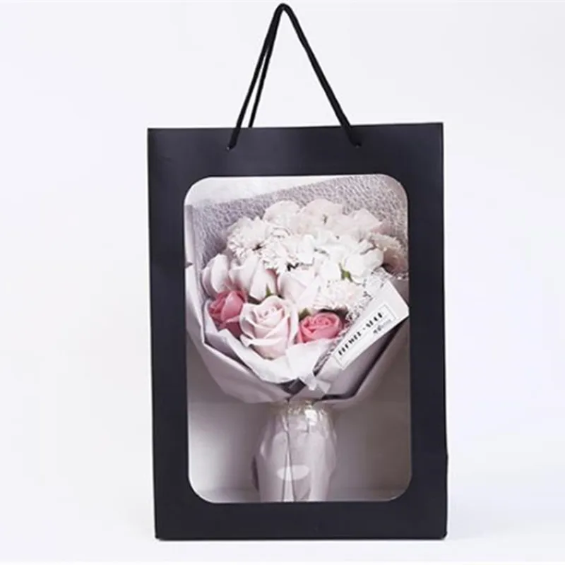 6 шт цветок сумки прозрачный букет Подарочная сумка коробка Свадьба День