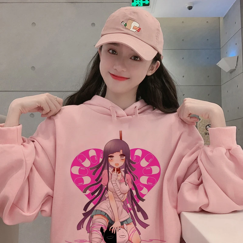 

Женская толстовка с капюшоном, розовая винтажная Толстовка в стиле Харадзюку, Свитшот в Корейском стиле, милый топ в стиле 90-х, осень, Y2k