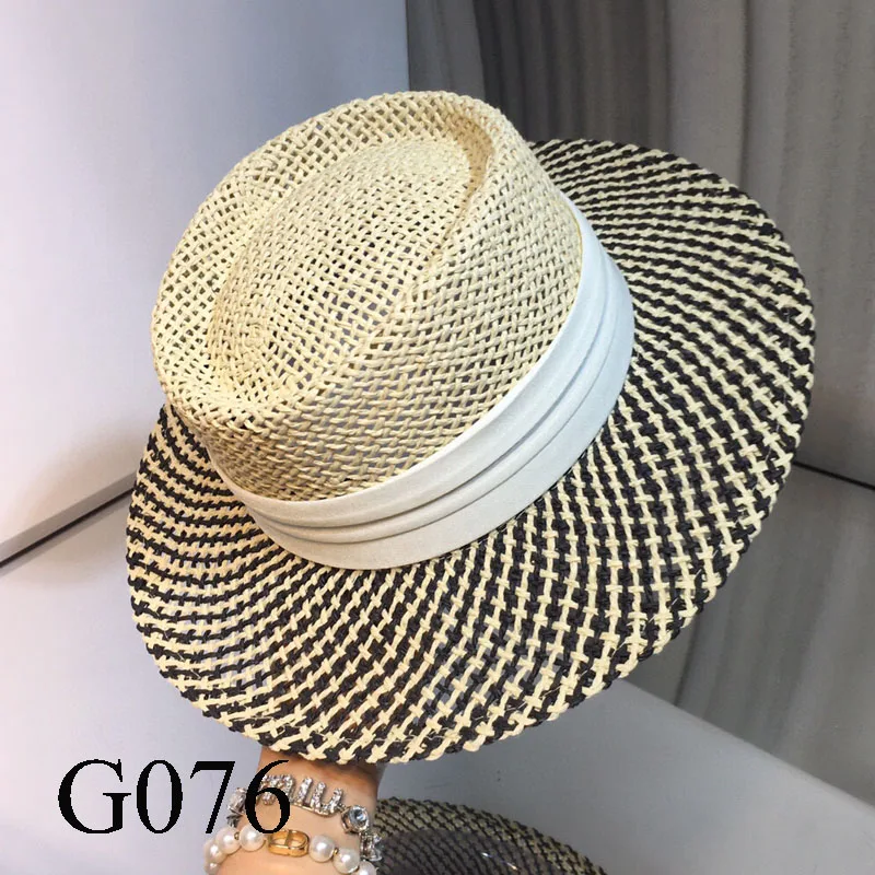 

G076 Straw hat silk scarf twill top hat star with the same paragraph Simple and elegant design fashion Personalized rookie hot