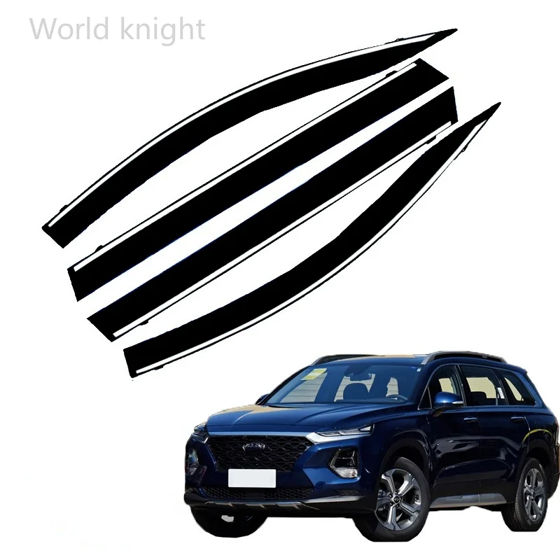 

For Hyundai Santa Fe SantaFe 2019 2020 Car Window Visor Wind Rain Sun Smoke Guard Deflector Vent Shade Shelter Protector