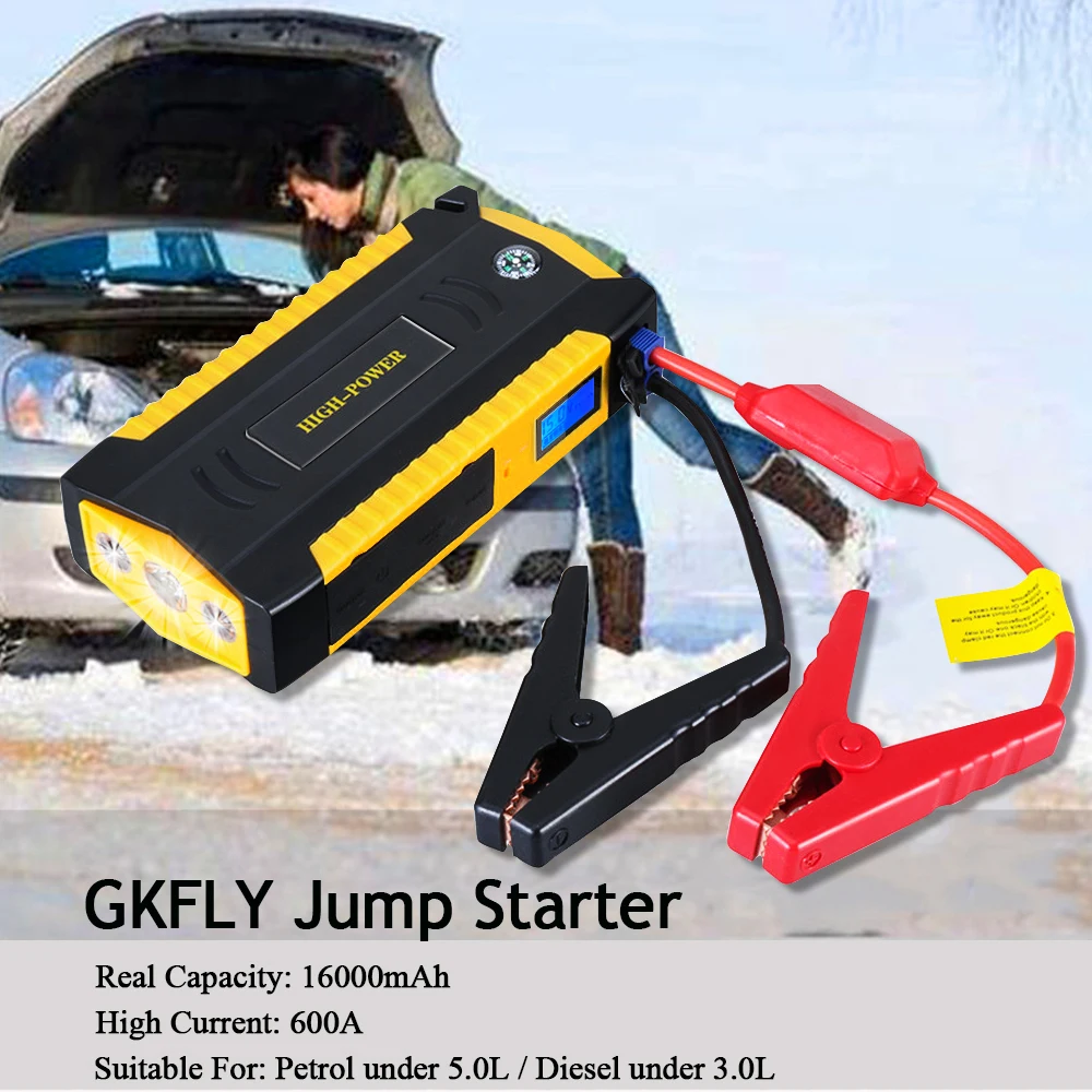 GKFLY аварийное автомобильное зарядное устройство 1600 мАч пусковое Power Bank 12 В