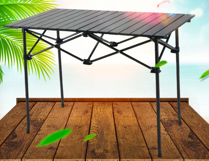 

Portable self-driving tour table aluminum alloy surface portable picnic beach outdoor camping barbecue picnic table