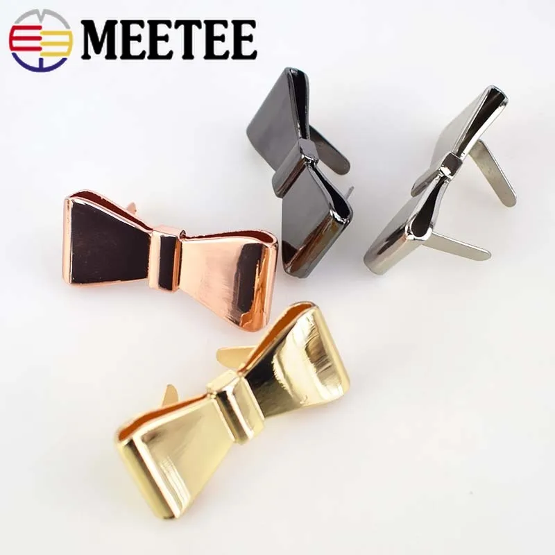 Meetee 4/10 шт. 40x18 мм металлическая фурнитура пряжка бант для обуви ювелирных изделий