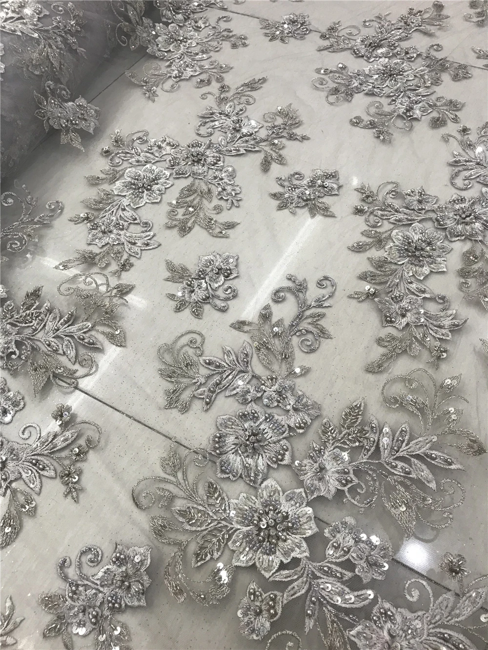 

Африканская французская Тюлевая ткань с бусинами, вышитая кружевом, высококачественные нигерийские Свадебные платья, африканская кружевн...