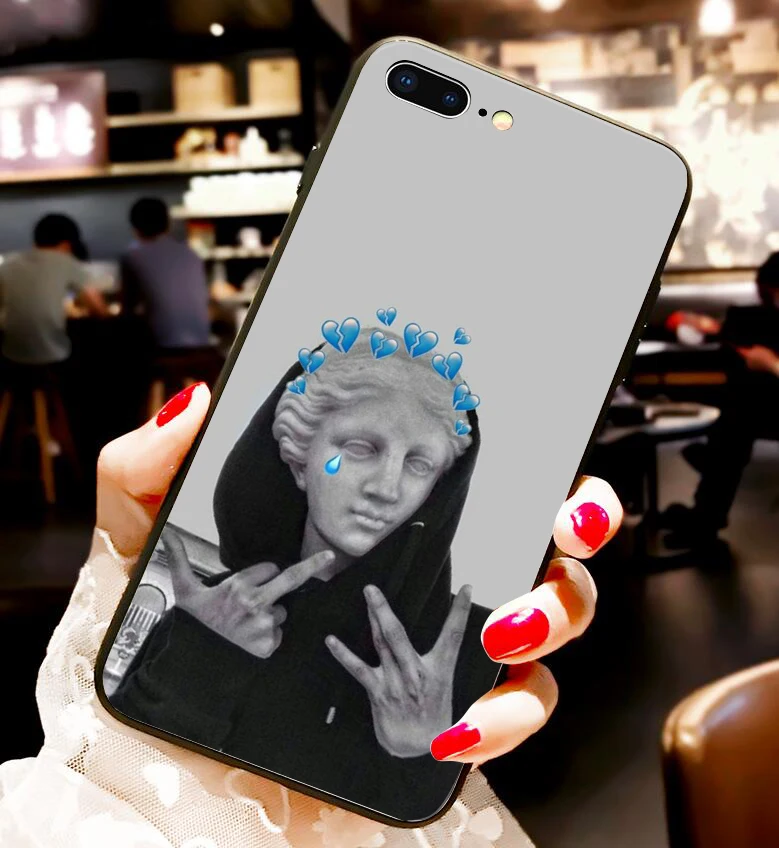 Чехол для Телефона iPhone 6 6s 7 8 Plus X XR XS Max мультяшная статуя абстрактный Рисунок