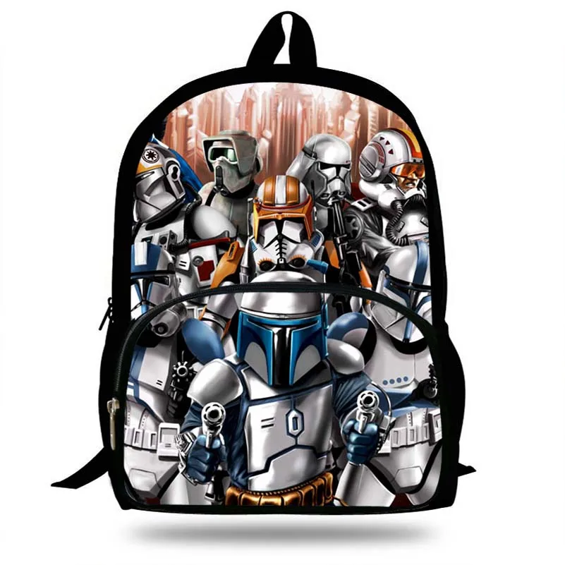 16 дюймов клон troopers Печать Дети Рюкзак Школьная Сумка для подростков