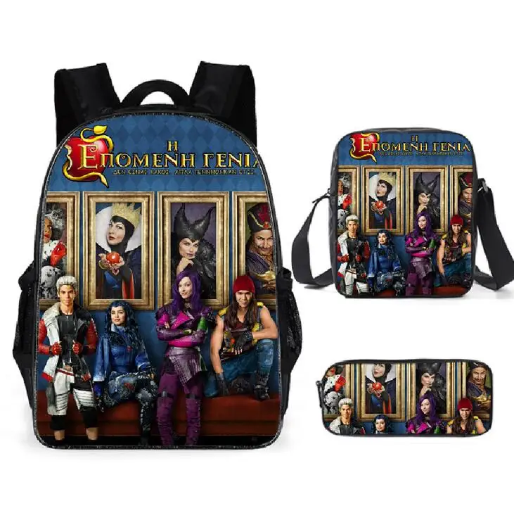 Комплект школьной сумки из 3 предметов с принтом Потомки школьный рюкзак для