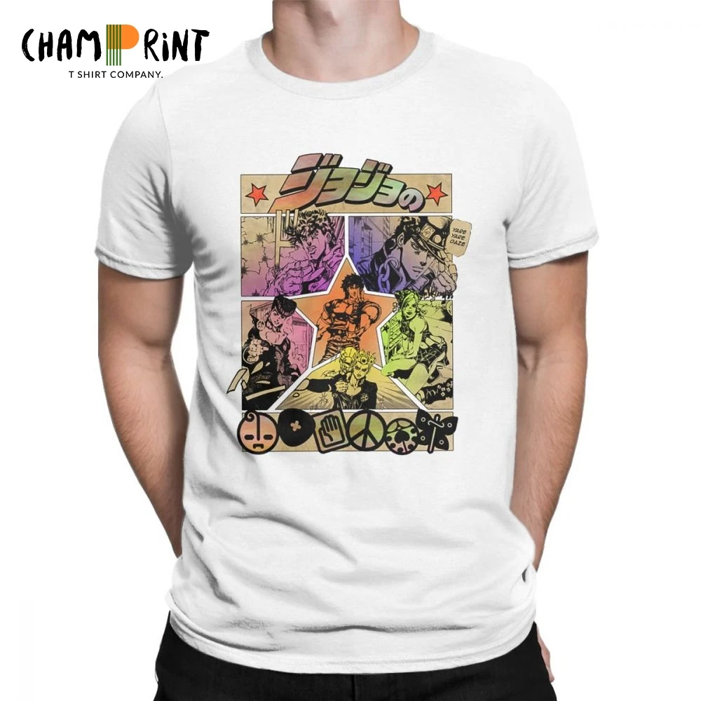 Jojo's Page JoJo Необычные приключения винтажные футболки для мужчин топы с коротким