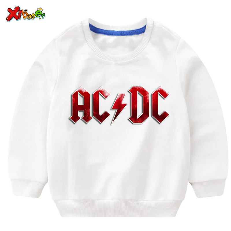 kids sweatshirts toddler boys sweatshirts autumn ACDC Kids fashion Sweatshirt white baby girl Cotton Pullover cute long sleeves - Цвет: sweatshirt white