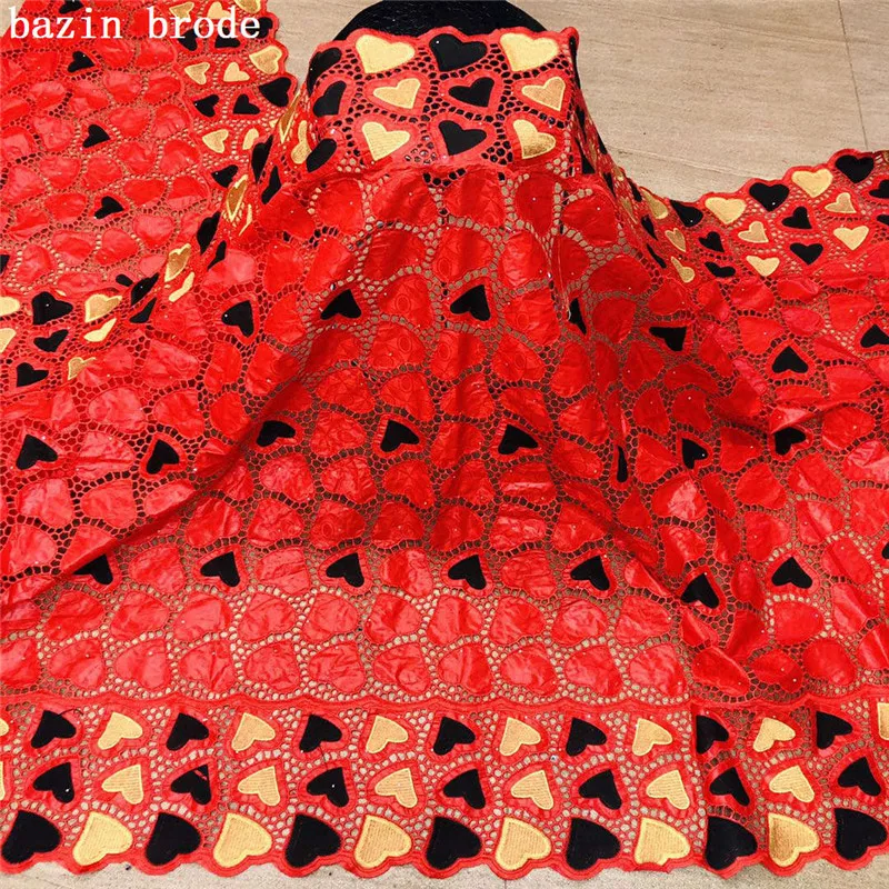 

Luxury bazin riche fabric embroidered purple bazin brode with stones Guinea bazin broder 5yards for wedding H18-35