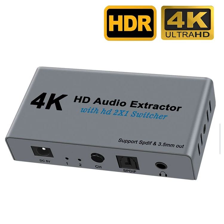 Мини-переключатель аудио SPDIF 3 5 мм 2x1 4K HDMI оптический Toslink для HDTV PS4 | Электроника