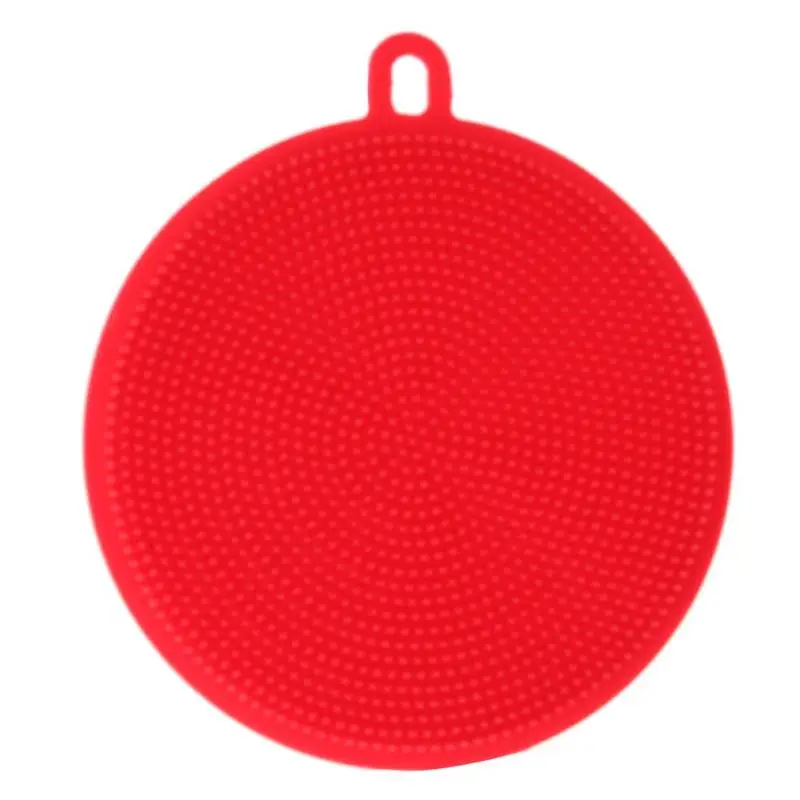 Silicone Dish Bowl Cleaning Brush Multifunction Scouring Pad Pot Pan Washing Wash Brushes Kitchen Cleaner Washing Tool - Цвет: Красный