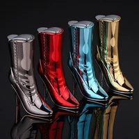 creative novelty womens boots shape lighters refillable butane gas cigarette lighter straight flame fire best gift for smokers