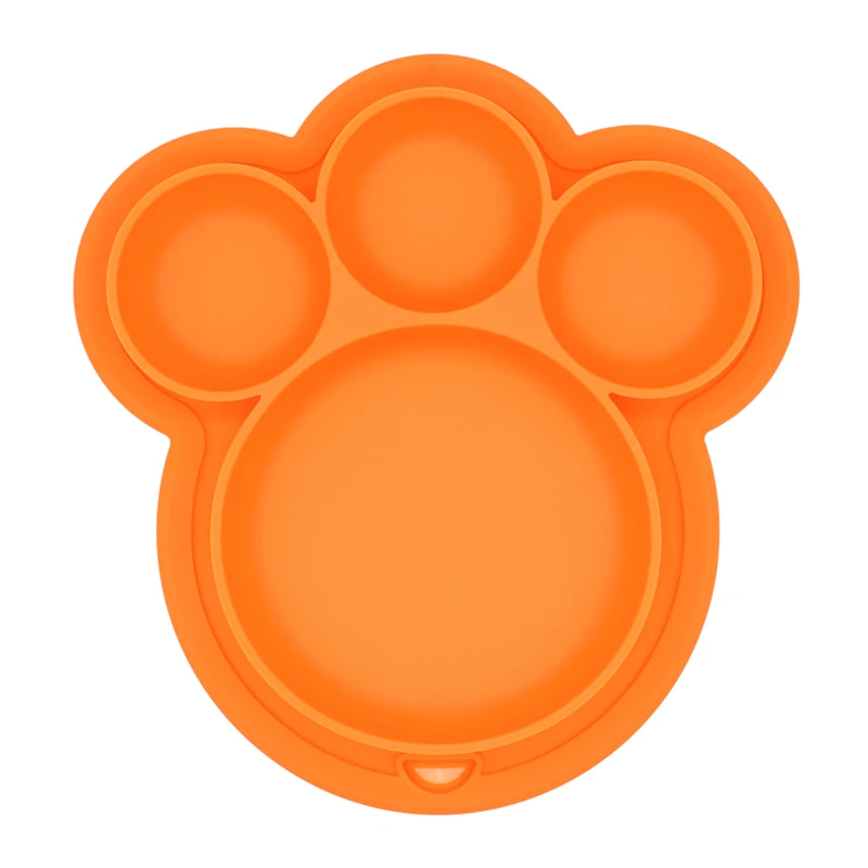 Детская силиконовая тарелка не содержит Бисфенол А мультяшная Медвежья Лапа