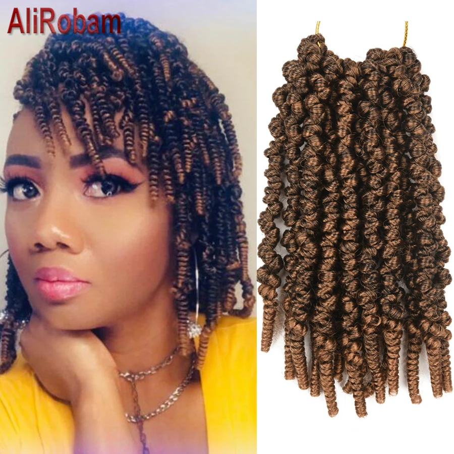 Предварительно закрученные Пружинные пушистые удлинители волос черные