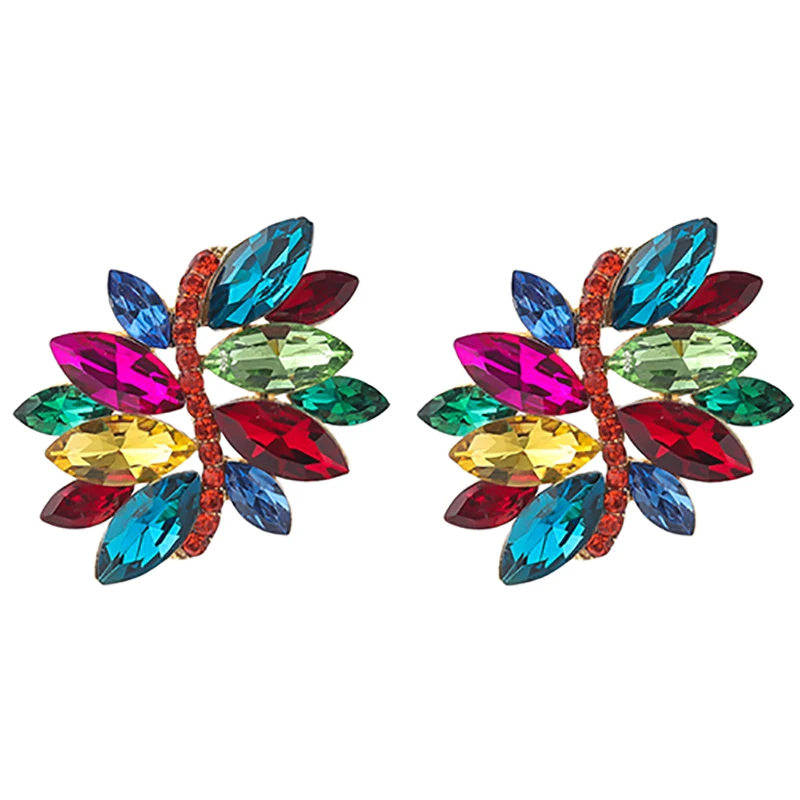 

ZHINI Bohemia Colorful Crystal Dangle Drop Earrings for Women Punk Water Statement Earring Wedding Fashion Jewelry Gift brincos