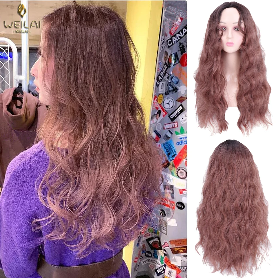 Длинные волнистые парики WEILAI для женщин парик с натуральной частью