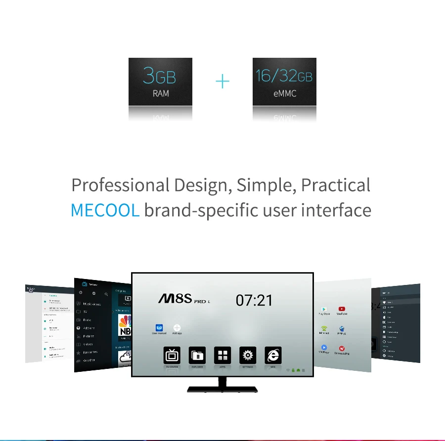 Mecool Новинка ТВ приставка M8S PRO L 3+ 16G ТВ Android 7,1 ТВ приставка Amlogic S912 Восьмиядерный 2,4/5G Wifi приставка ТВ приставка медиаплеер