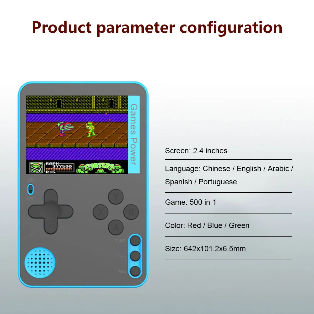 2 4 дюймов Экран Портативный тонкая портативная игровая консоль Встроенный 500