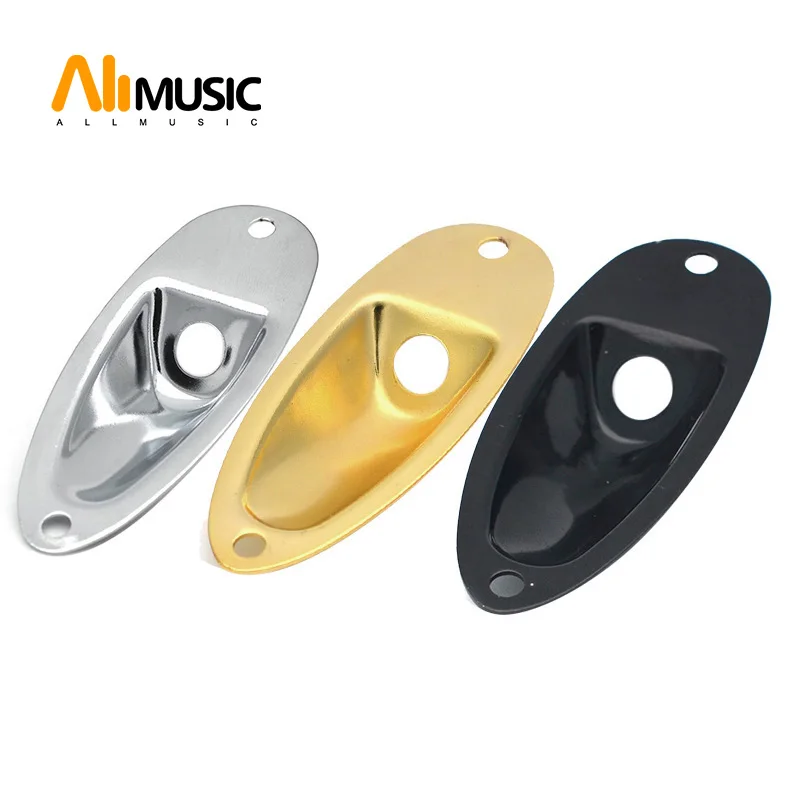 

10pcs Boat Style Electric Bass Guitar Jack Plates - Socket Plates Black/Gold/Chrome