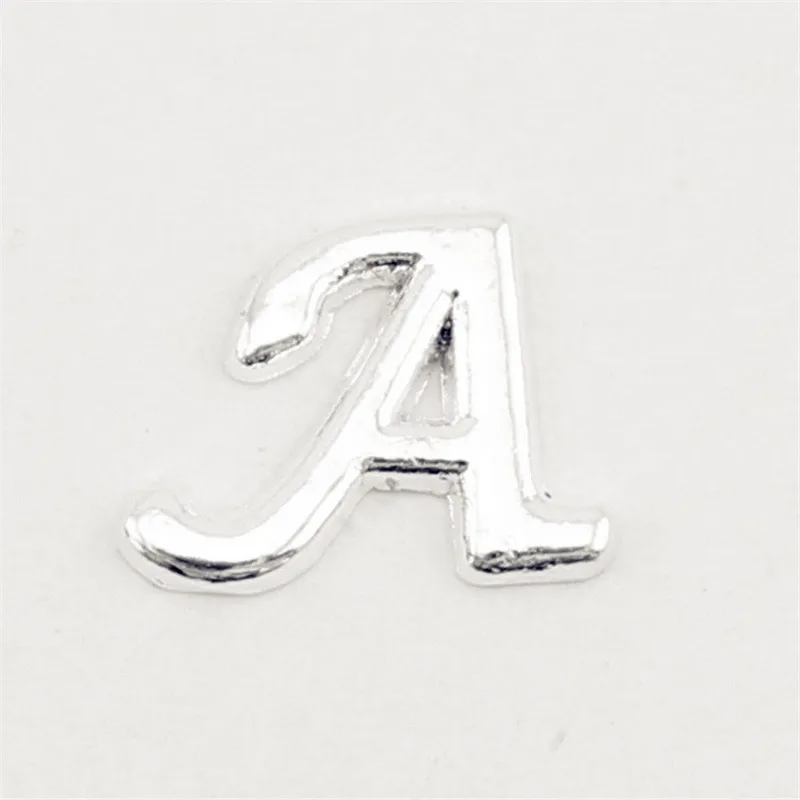 Серебряный Цвет 26 шт. плавающий Начальная буква Подвески Ассорти Алфавит A-Z fit