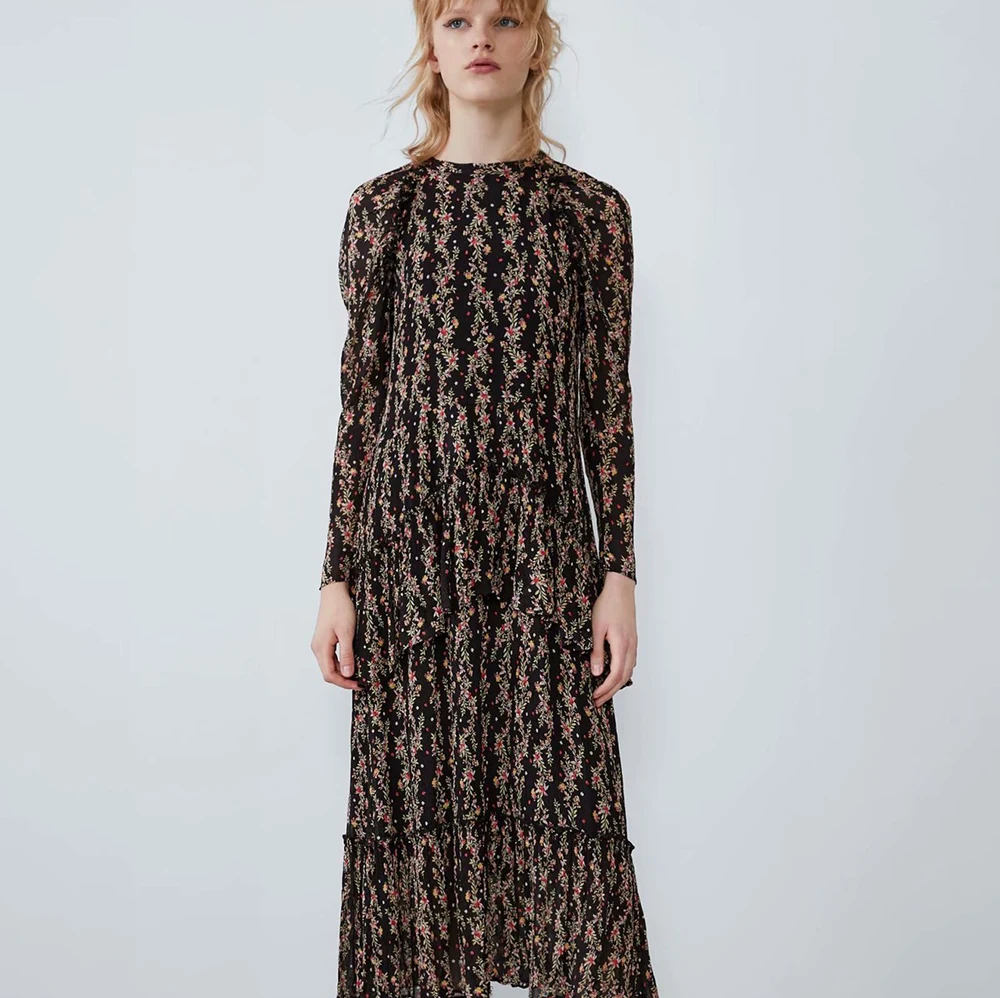 Ladyfirsy цветочные платья для женщин 2019 осенние модные вечерние с милым цветочным