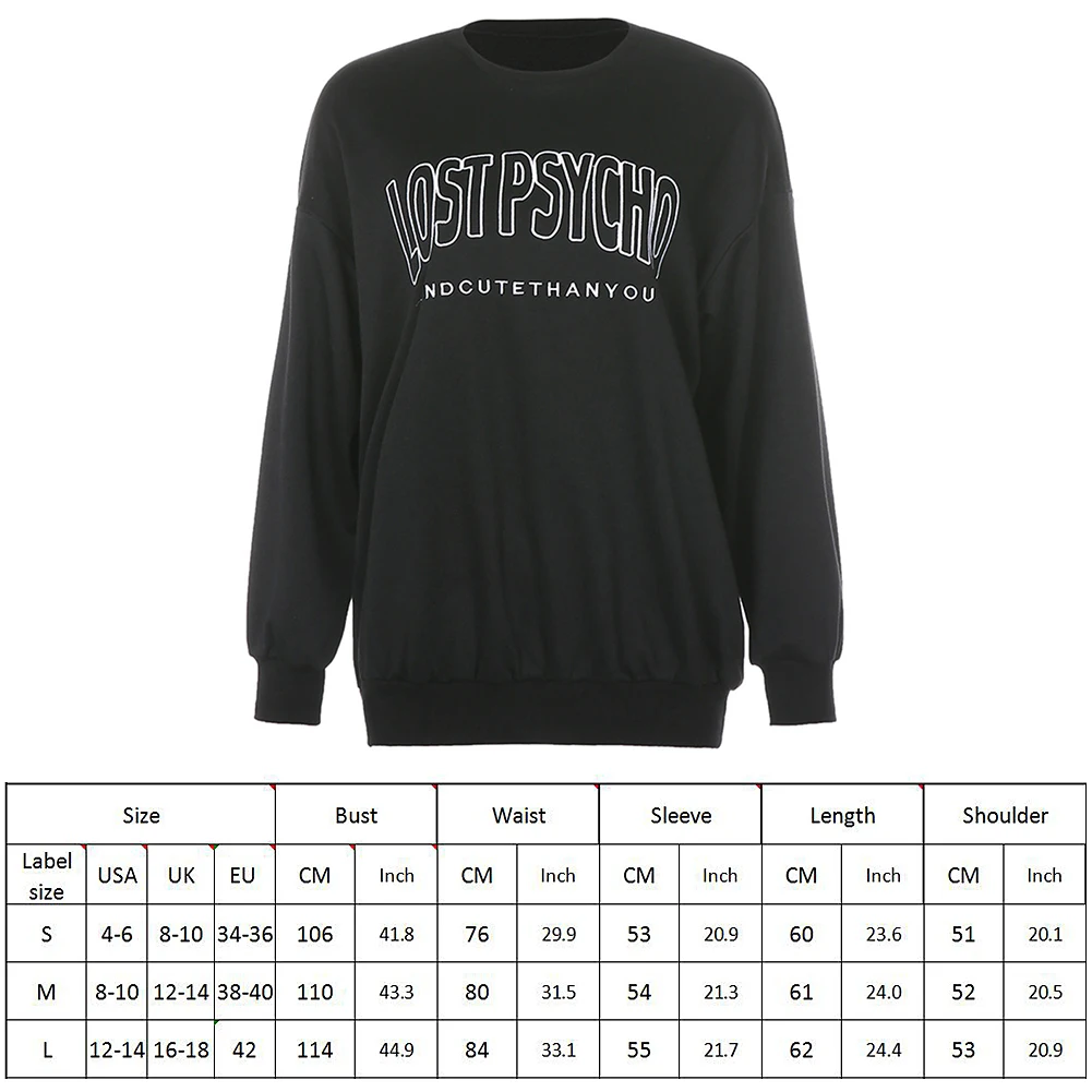 Женские толстовки с надписью черная уличная одежда Свитшот оверсайз