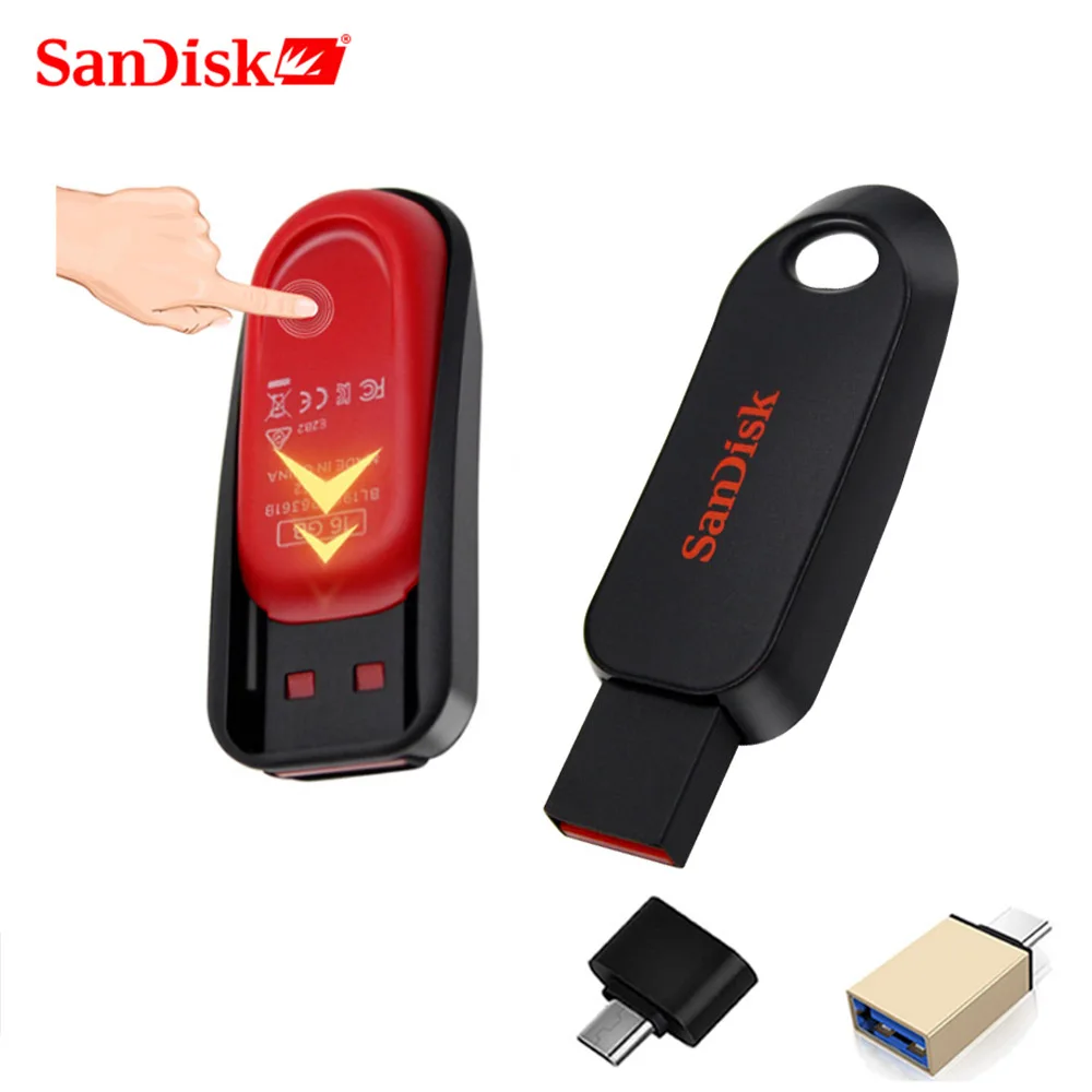 SanDisk USB флеш-накопитель 16 ГБ 32 64 флеш-диск 2 0 Регулируемая карта памяти черный