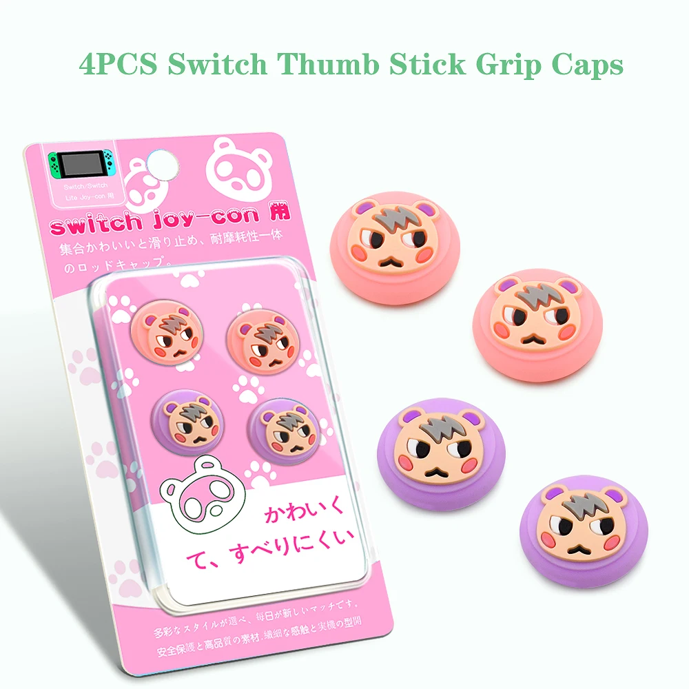 Cute Controller Thumb Grip Cap For Nintendo Switch Joystick Button Cover Pink Joy Con Button Cases Switch Lite Mini Accessories images - 6