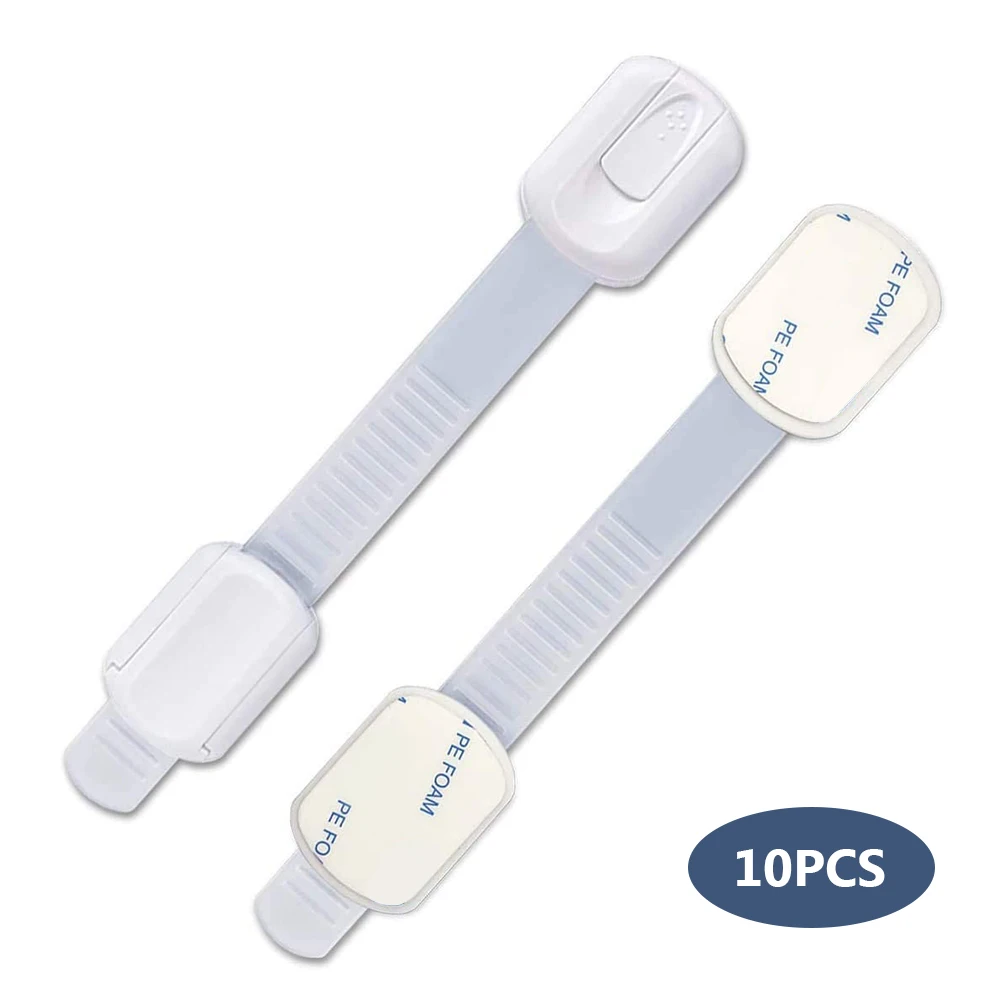 

10x Cabinet Locking Plastic Lock Baby Safety Infant Security Door Lock Protector for Household Bedroom Protection