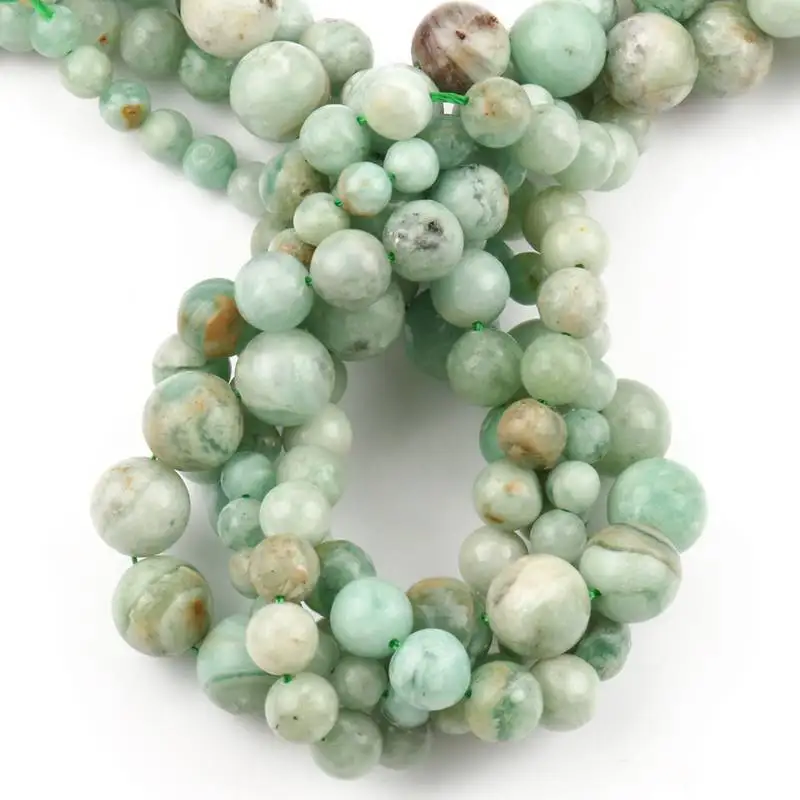 6 8 10 12 mm 15 Inches Natural Stone Green Creastly Beads Round Loose For Jewelry Making components DIY Bracelet Necklace | Украшения и