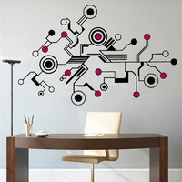 abstract circuit wall sticker unique pattern decals decoration vinyl school mural office livingroom wall interior decor hy556