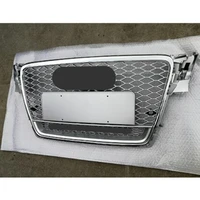 front sport hex mesh honeycomb hood grill silver for audi a4s4 b8 2009 2010 2011 2012 for rs4 style for quattro style