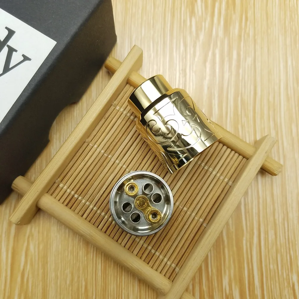 Распылитель Kennedy RDA 24 мм Diamater 316 из нержавеющей стали с резным золотым покрытием