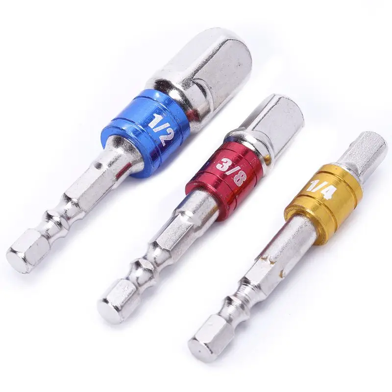

(3Pcs)PE-14000 Power Hand Tools Sockets Adapter sets, Hex Square Nuts Driver Drill Impact Socket Extension Bit Adapter Socket Wr
