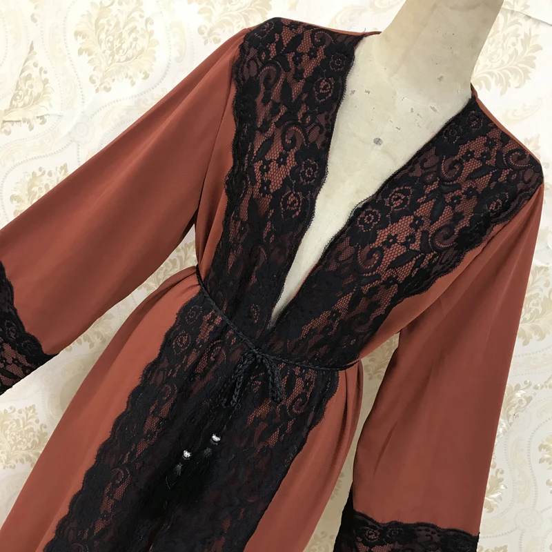 F820 Fashion Adult lace embroidered Robe Dress Muslim Turkish Dubai Abaya Musulman Arab Worship Service
