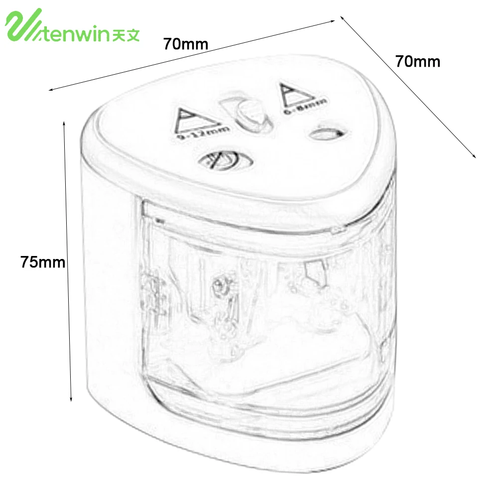 

TENWIN 8004 Double Holes Electric Pencil Sharpener Desktop Pencil Sharpener Home School Office Students Electronic ACEHE