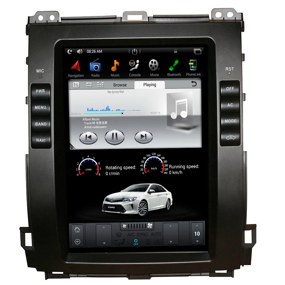 6 ядер Android 9 0 Автомобильная лампочка для Lexus GX470/Toyota Land Cruiser Prado 120 2002 2009 Tesla Style 10