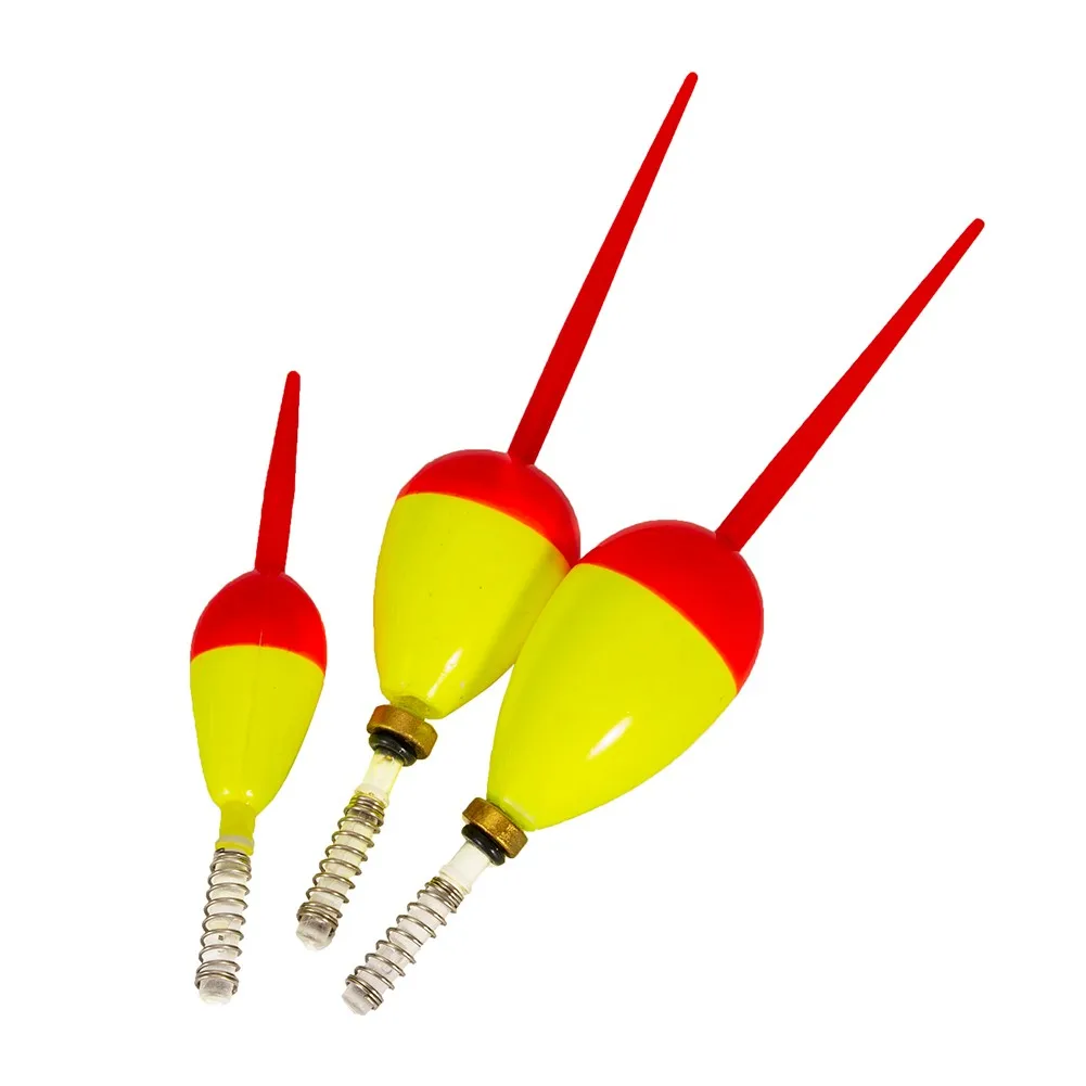 

Fishing Float And Bobbers Balsa Wood Spring Slip Bobber Floats For Panfish Eye-catching Red And Yellow Bold Vertical Big Belly